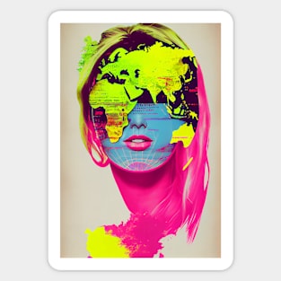 Modern woman in pop-art style Sticker